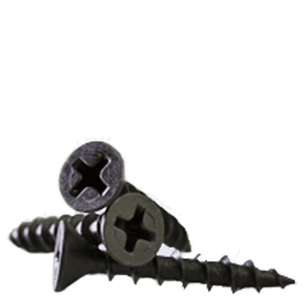Newport Fasteners Wood Screw, #9, 2 in, Black Phosphate Case Hardened Steel Flat Head Phillips Drive, 2500 PK 377161-2500 - main